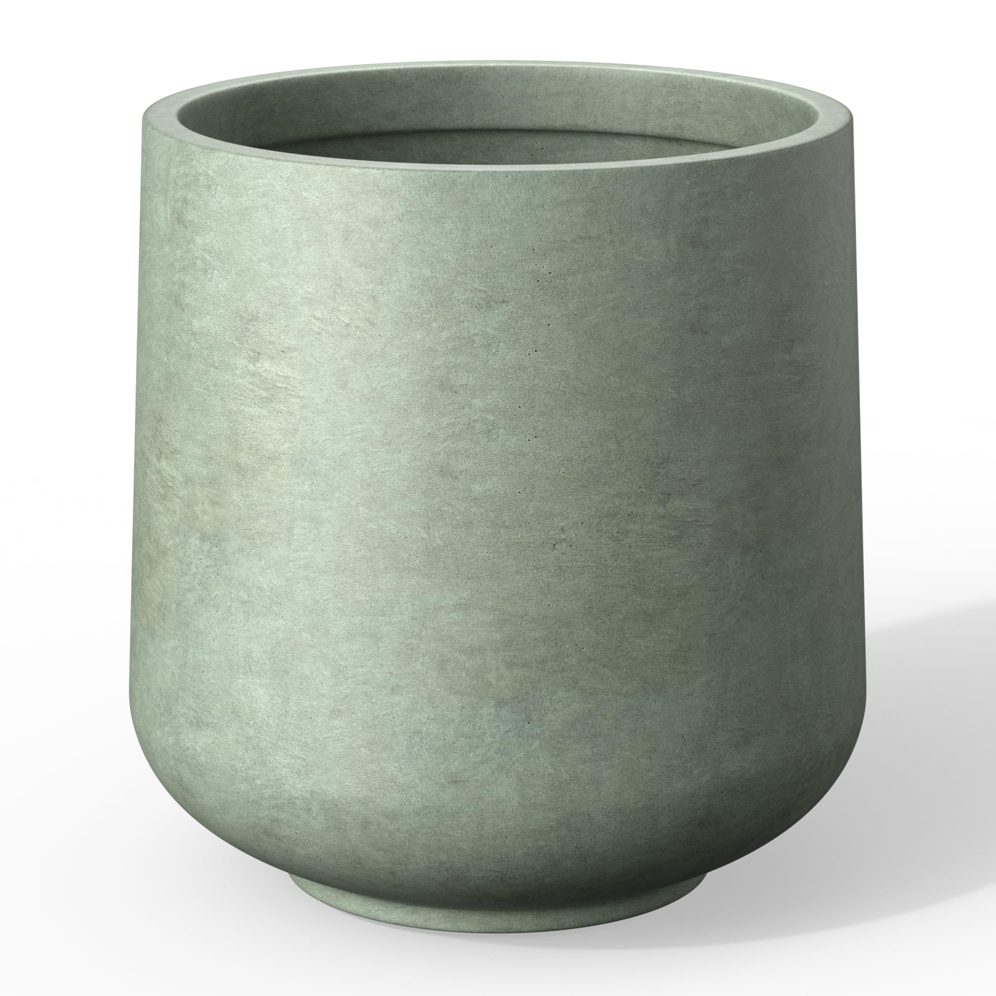 Kante Accent Round Curved Mint Green Concrete Planter 13" Dia, Outdoor