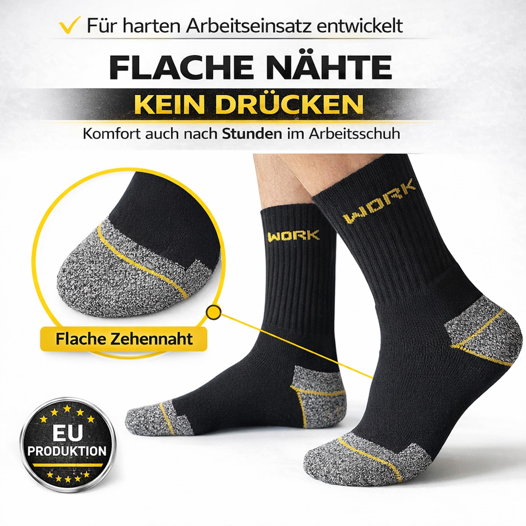 MOUNTREX® Calcetines de trabajo para hombre, 10/20 pares