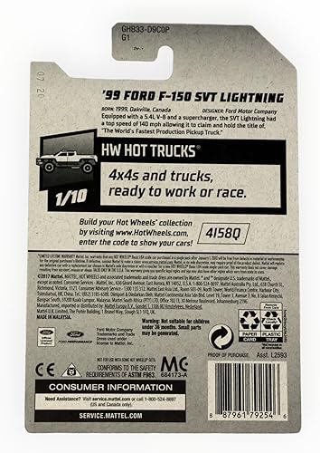 Miniatura 3 de Hot Wheels '99 Ford F 150 SVT Lightning, [Oro] 237/250 Camiones calientes 1/10