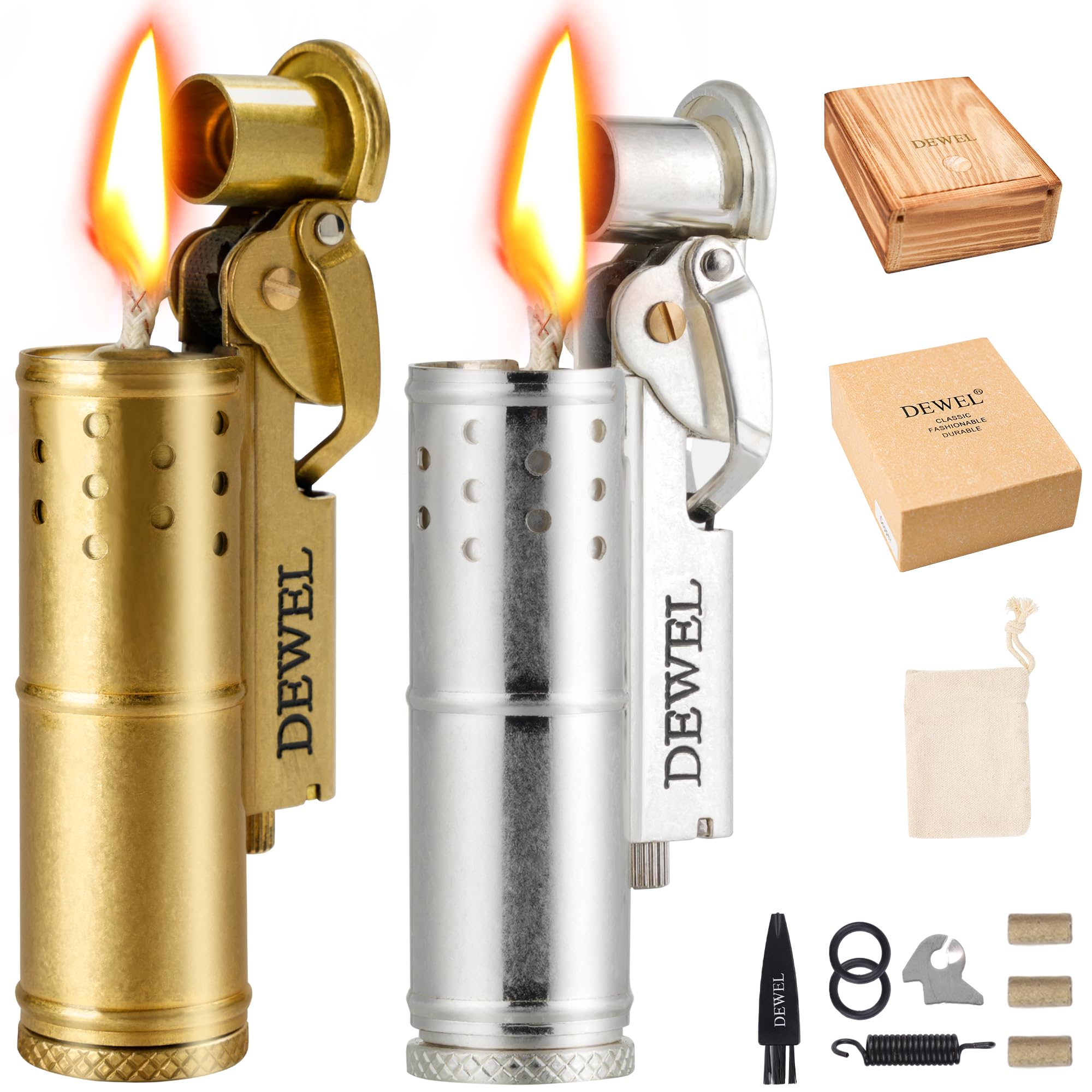 Airner Re:f rain 手動オルゴール Amazon.com: 2 Pack Cool Vintage Copper&Brass Wheel Lighter