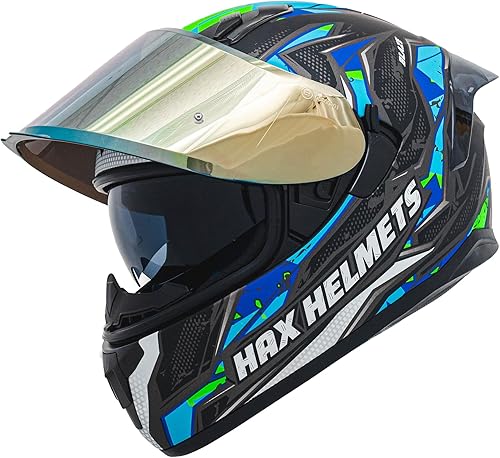 HAX Obsidian - Casco de moto de cara completa con doble visera para adultos, para motocicletas, bicicletas de calle, listo para Pinlock, aprobado