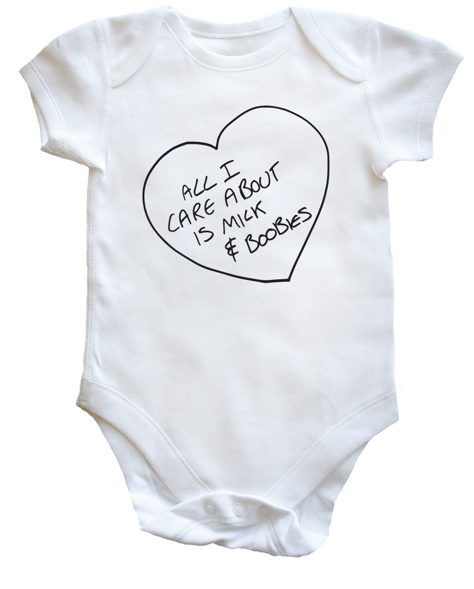 Hippowarehouse All I care about is milk and boobies baby vest bodysuit (short sleeve) boys girls