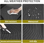 Floor Mats & Cargo Liner Set Compatible with Hyundai Venue 2020-2026 (Cargo Liner Only Fit The Upper Layer) All Weather Protection Anti-Slip & Durable TPE Full Set Liners Automotive Accessories-Black