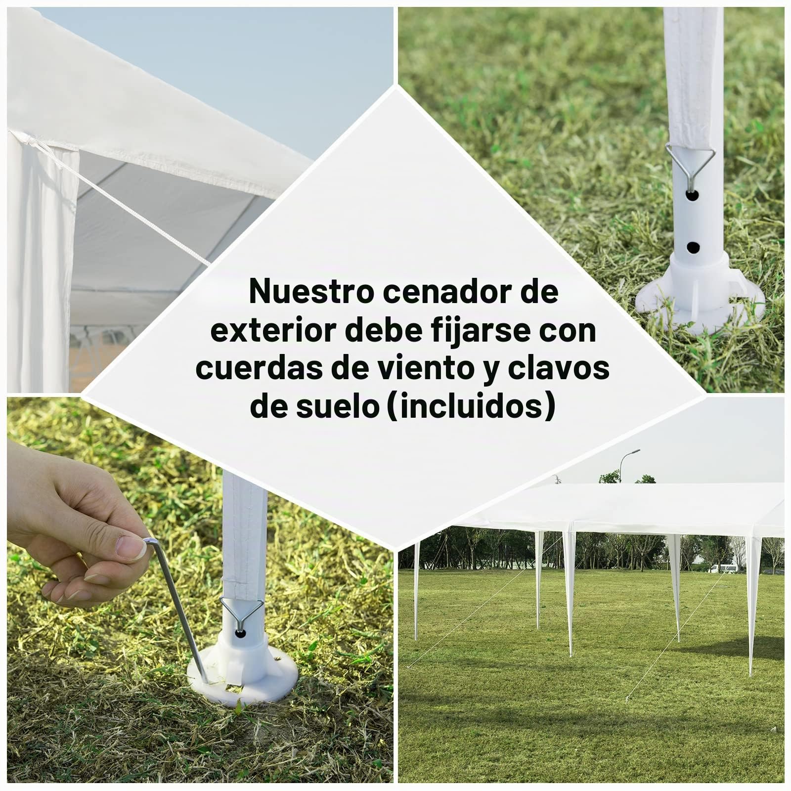 Goplus 3x9 m/3x6 m carpa de jardín, carpa de recepción Barnum plegable, carpa de cenador para evento, cerveza, fiesta, camping (sin lona, 3x6 m)