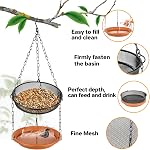 RAINFLOW Hanging Bird Bath for Outdoors - Hanging Bird Feeder for Outside, Platform Bird Water Feeder Bath Tray Wildlife Feeder,Tray for Outdoors Garden Backyard Attracting Wildbirds,2 in 1 Set