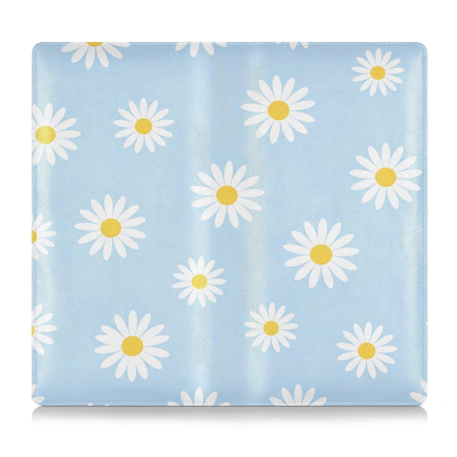 BURSTDDY Daisies Leather Car Registration and Insurance Holder,Registration and Insurance Card Holder Glove Box Car Organizer Car Document Holder for Cards, Driver License