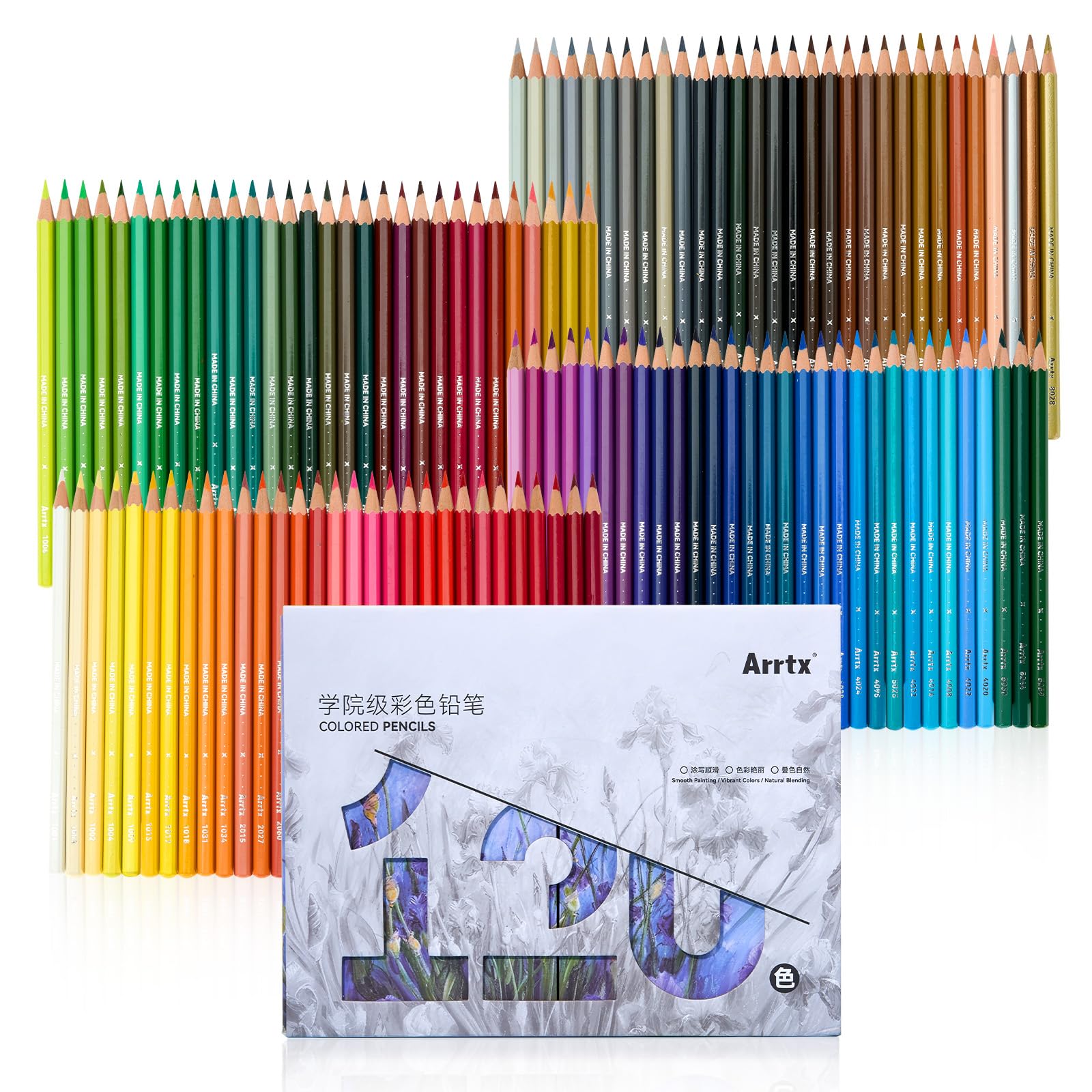 Arrtx 120 Soft Core Oil-Based Colored Pencils, Vibrant & Blendable Colors for Drawing, Sketching, Shading, Ideal for Artists, Beginners & Hobbyists