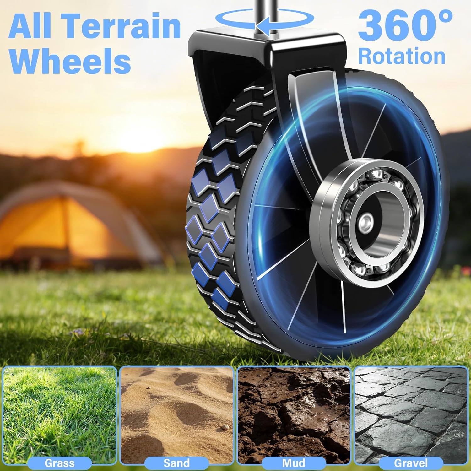 Collapsible Wagon Cart with Wheels，Lightweight Portable Folding Utility Wagon，360LBS Large Capacity for Grocery Shopping，Camping，Beach，Sports，Garden，and Outdoor Use（Black）