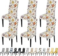 Vista 168 de JQinHome 6 fundas protectoras para sillas de comedor, de alta elasticidad, extraíbles y lavables, para el hogar, fiesta, hotel, ceremonia de boda