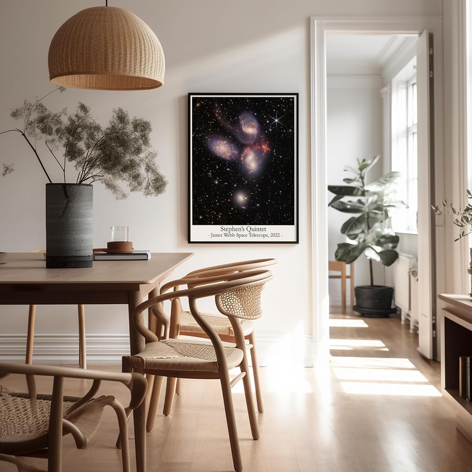 Poster Master James Webb Space Telescope Print - Stephen's Quintet Poster - NASA Art - Gift for Astronomers, Outer Space Enthusiasts - Decor for Home, Office, Bedroom - 8x10 UNFRAMED Wall Art
