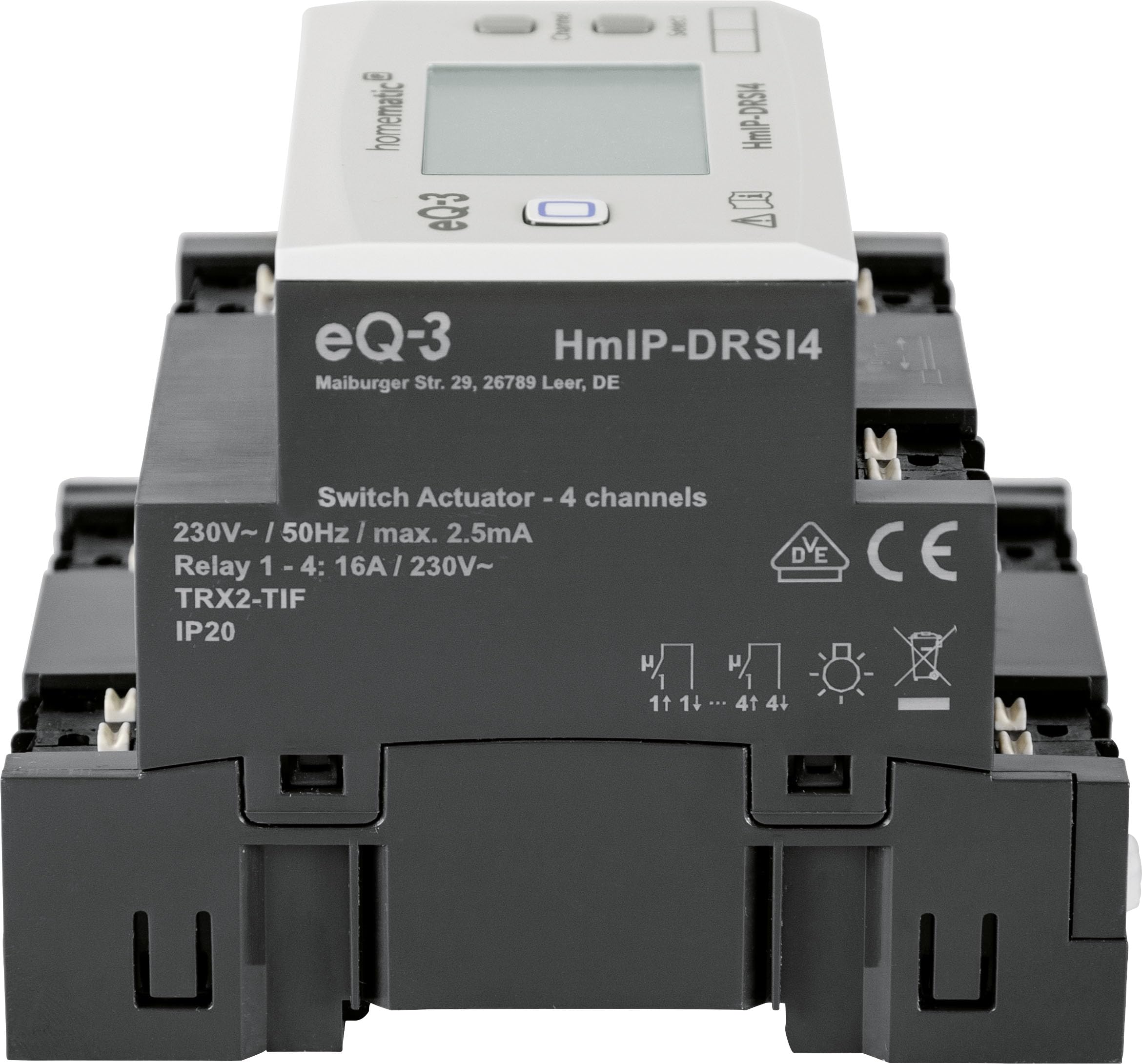 Homematic IP Smart Home Funk-Schaltaktor für Hutschienenmontage HmIP-DRSI4, 4-fach