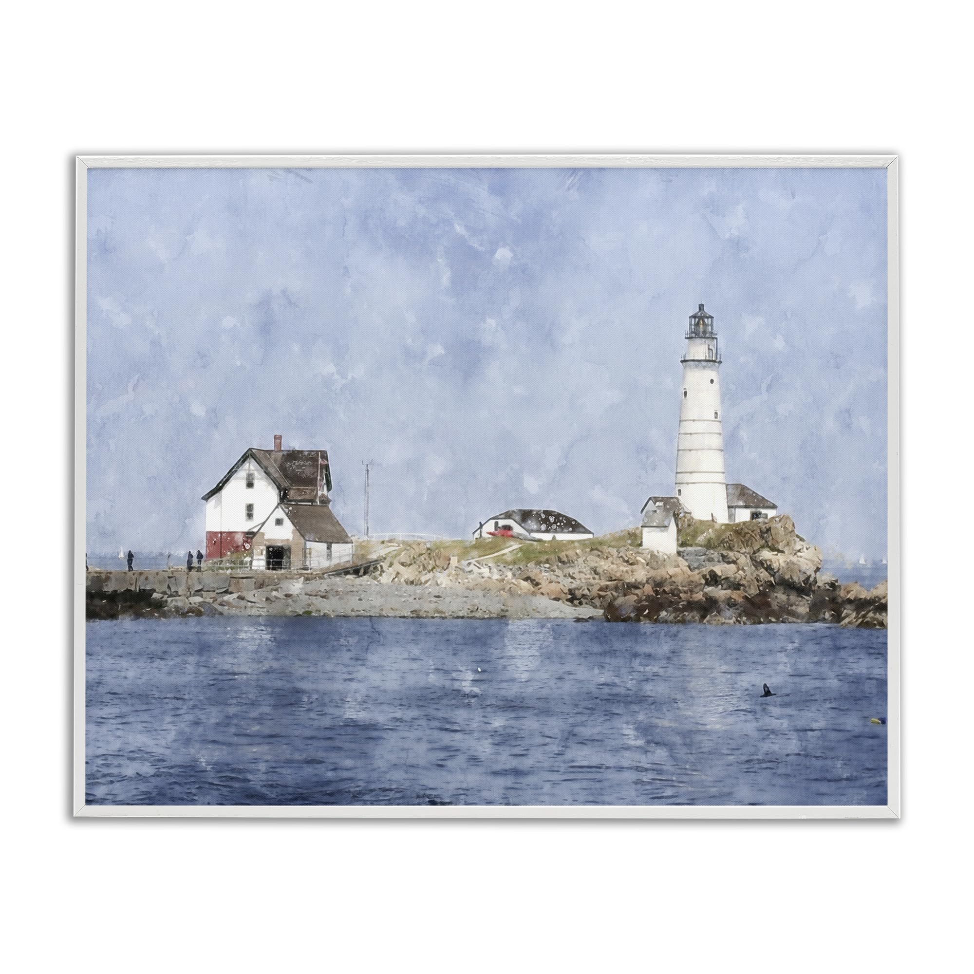 'Picturesque Lighthouse Island'| Framed Giclee Art