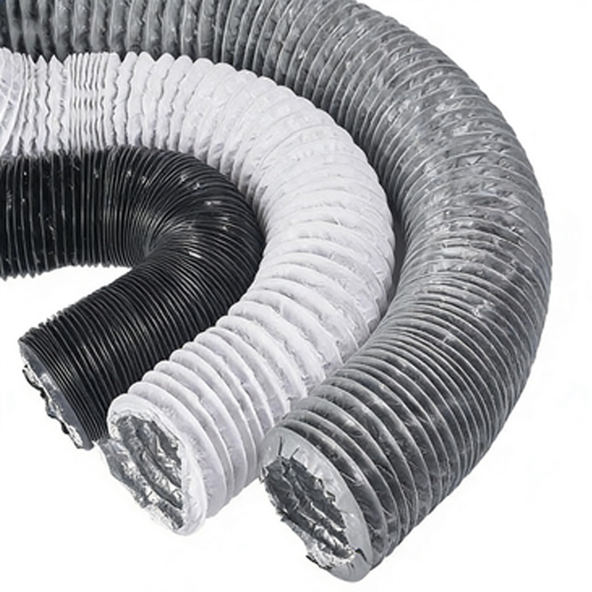 Condotto d'aria isolato in alluminio PVC per ventilazione HVAC e tubo di sfiato dell'essiccatore – 6 m di lunghezza