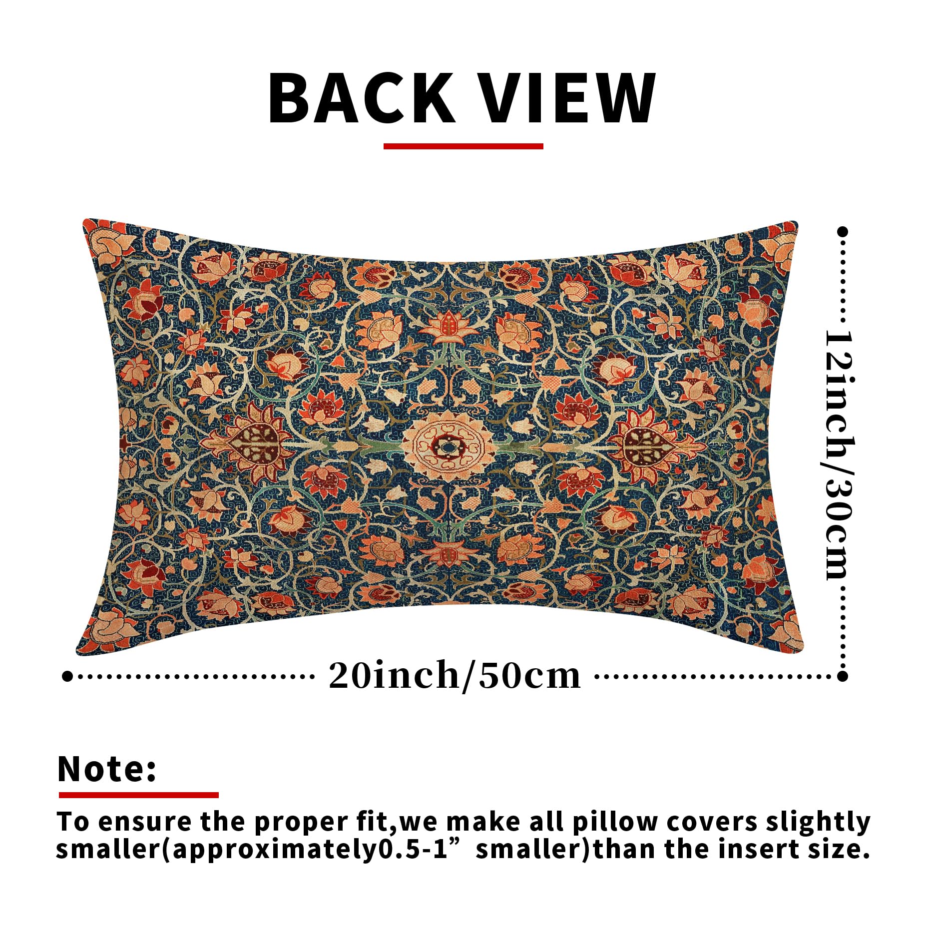 Amazon.com: Vintage Floral Lumbar Pillow Covers 12X20 Inch Set of