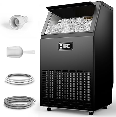 Miniatura 10 de Máquina de hielo comercial, 100 libras/día, 45 cubos en 11 minutos, máquina de hielo debajo del mostrador con almacenamiento de 33 libras