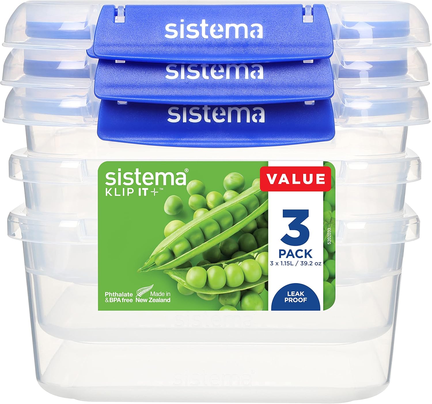 Sistema Food Storage Containers, 1.15L 3 Pack Amazon.co.uk Home