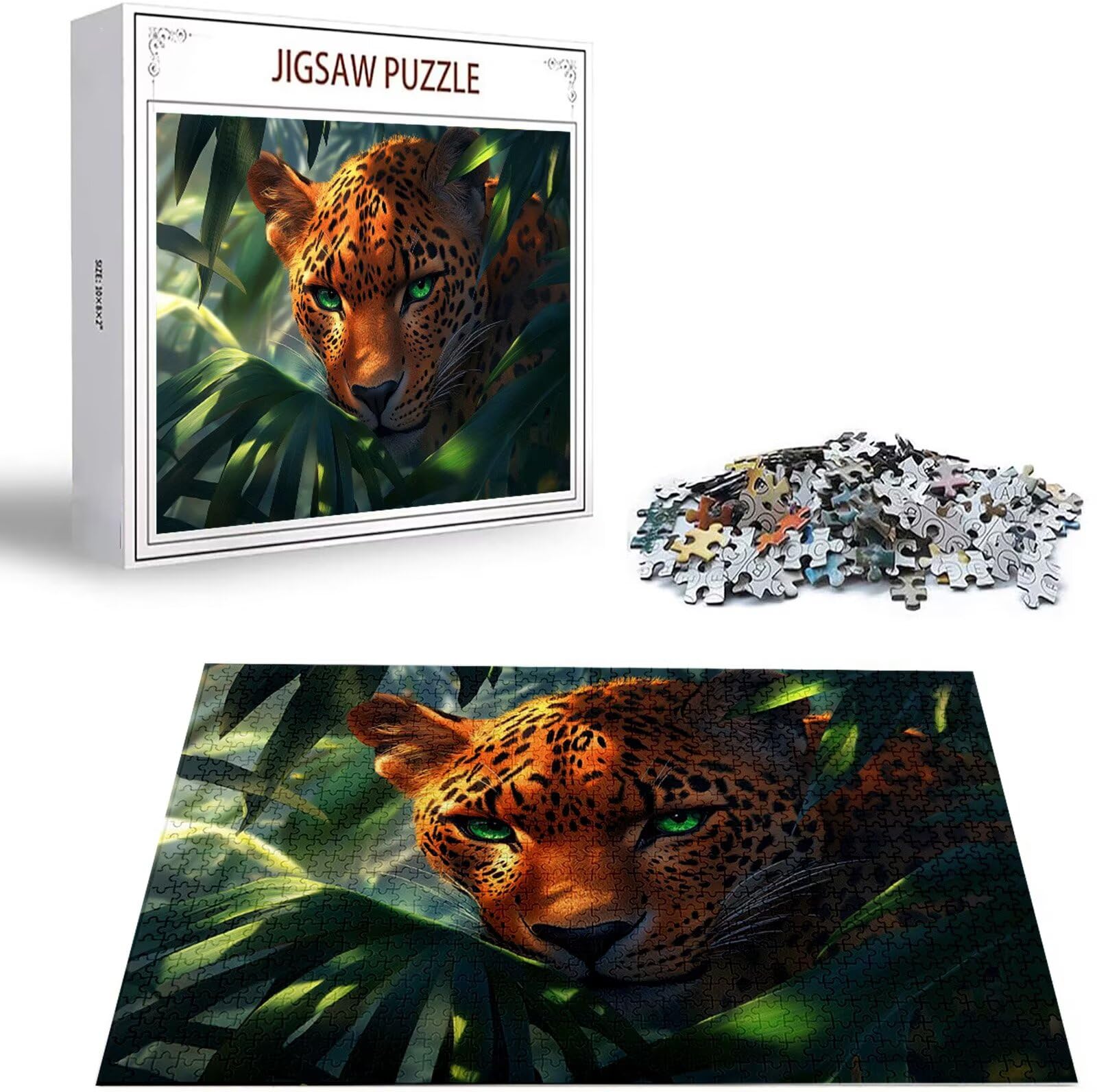 Puzzle 5000 Pezzi, 3 4 5 Anni Puzzle Animale 6 7 8 Anni Giochi Educativi Sostenibili Con Motivi Per Adulti Da Gioco in Legno Di Alta Qualità Jigsaw Leopardo per Gioco Familiare, Regalo Natale H-4661