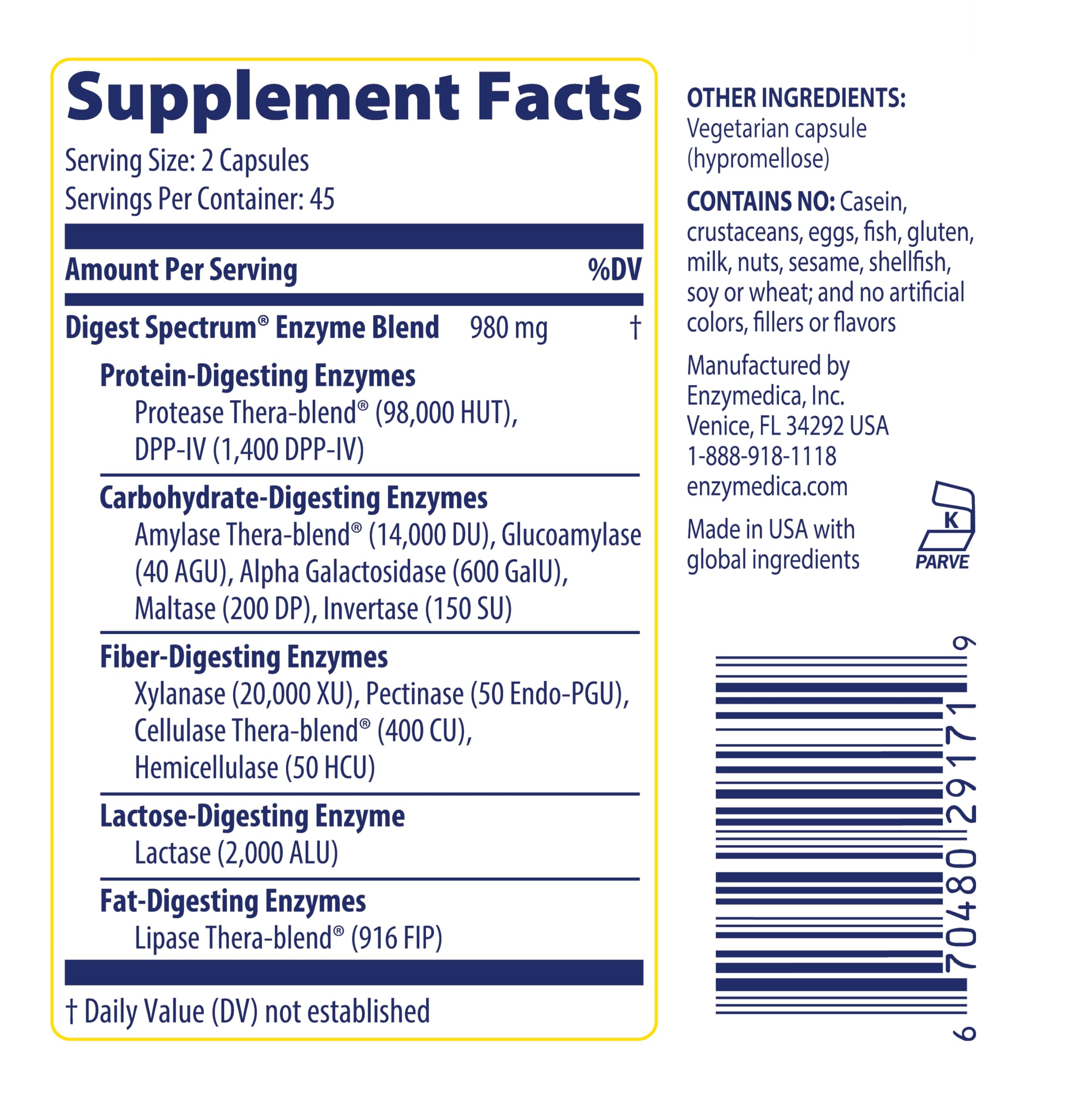 Enzymedica Digest Spectrum - Helps Gas & Bloating - 90 Capsules — Amazon image 7