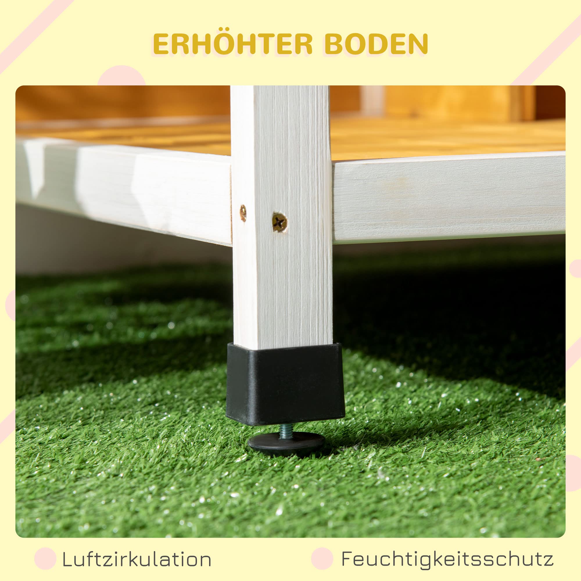 PawHut Hundehütte Outdoor, Hundehaus aus Holz mit Aufklappbares Asphaltdach, wetterfest Hundehöhle mit Terrasse Hütte für kleine Hunde, draußen Orange, 85,5 x 62 x 60 cm