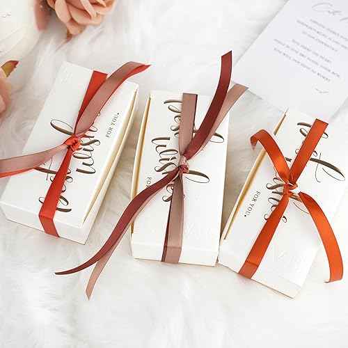 Miniatura 4 de Cinta de Terracota de 38 Pulgadas Cinta de Satén Naranja Quemado Delgada 6 Rollos Surtidos para Manualidades Boda Baby Shower Decoración Envoltorio