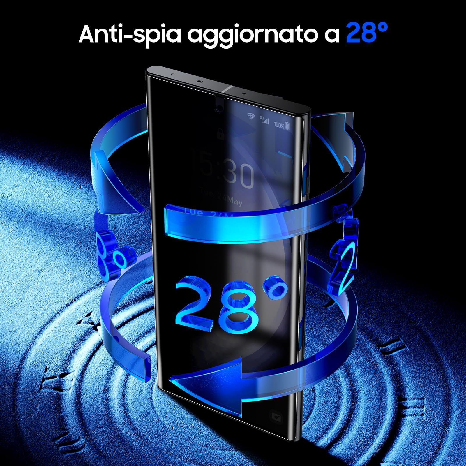 UniqueMe Pellicola Privacy per Samsung S23 Ultra, 2 Pezzi PET Anti-Spia Pellicola Protettiva, Auto Guarigione, 9D Copertura HD Trasparente Protezione Schermo per Samsung S23 Ultra