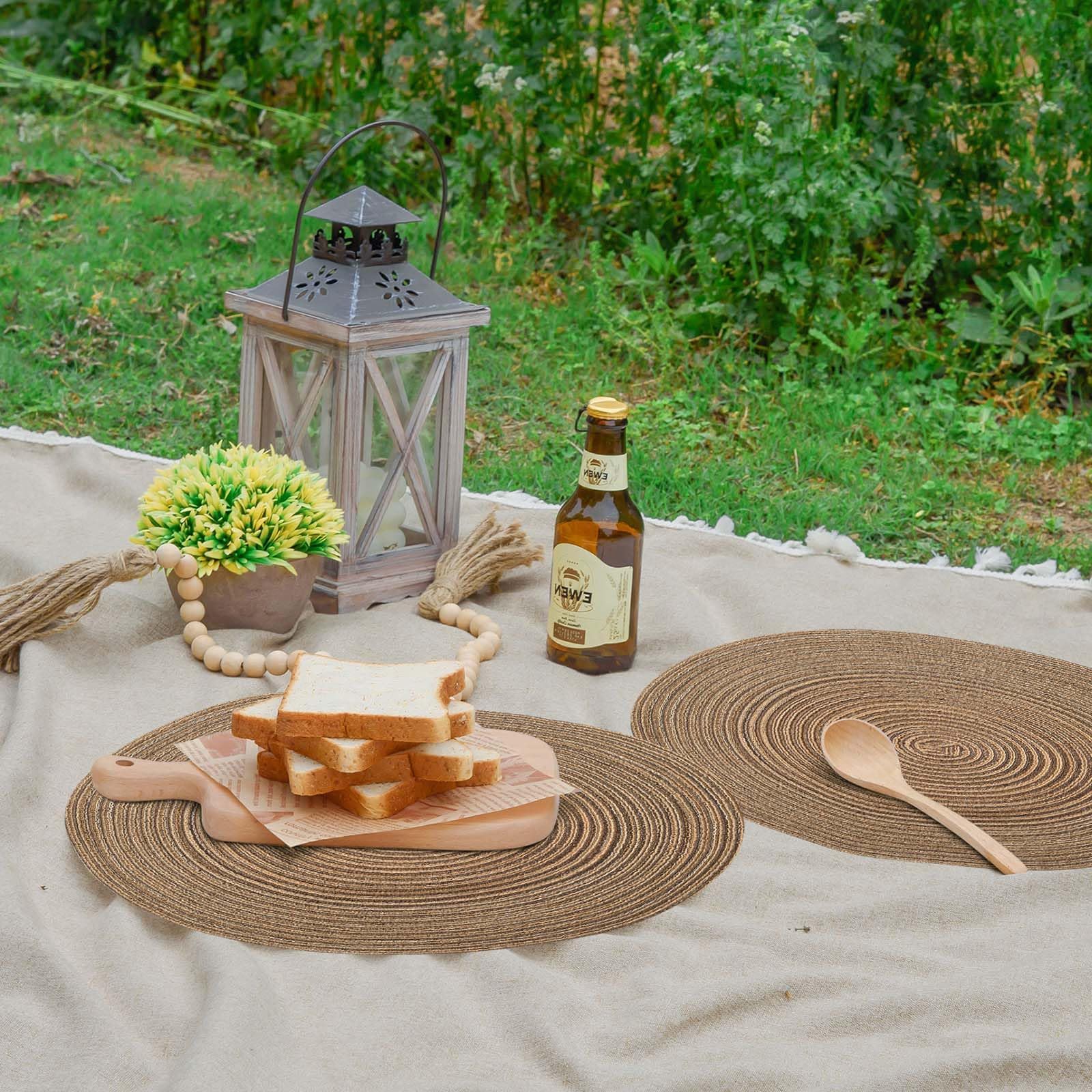 Set Di 8 Tovagliette Rotonde In PVC Pressato Metallizzato: 38 Cm, Lavabili E Termoisolanti (oro Rosa) - 3