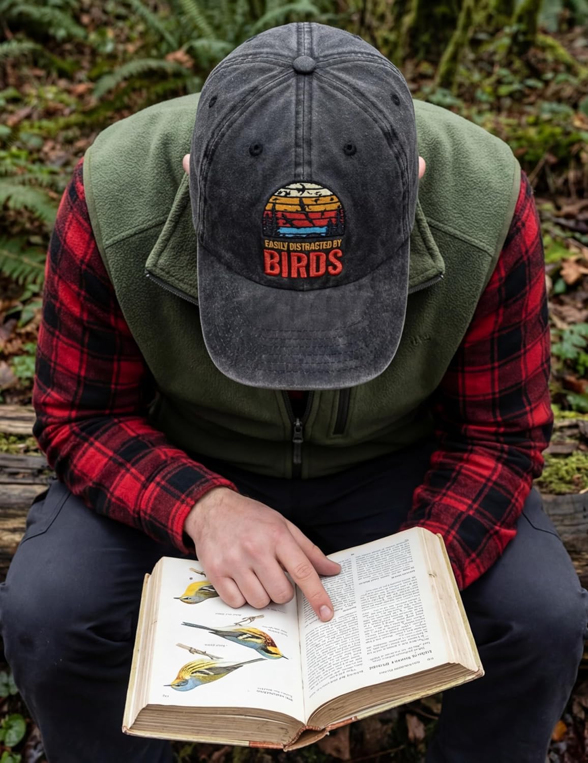 InnoBeta Bird Watching Gifts, Bird Watcher Gifts, Birds Watchers Hat, Vintage Adjustable Embroidered Washed Cotton Hat, Easily Distracted by Birds - Image 5