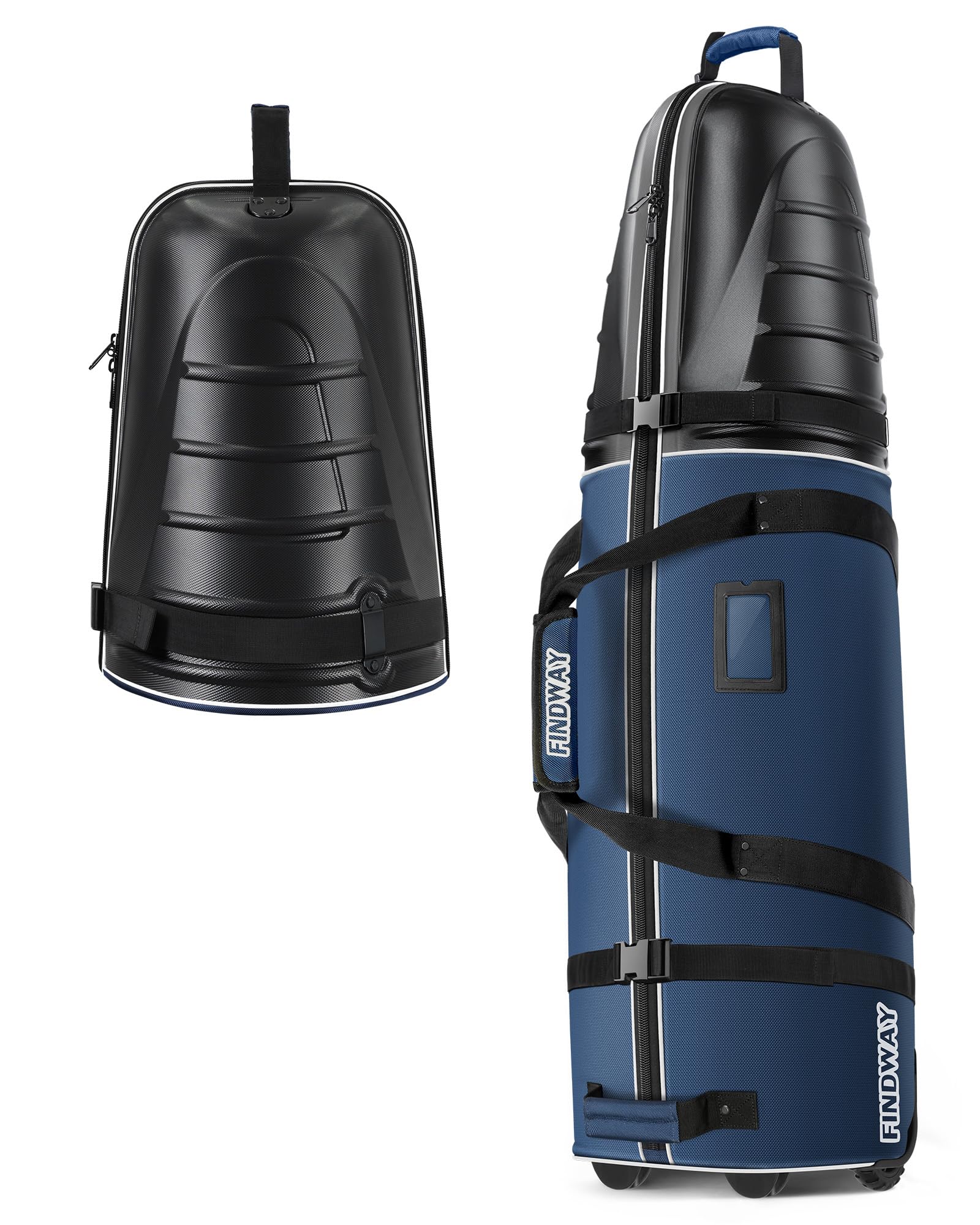 Findway Golf Travel Bag with Wheels and Hard Case Top, Protection for Golf Clubs, Durable, Lightweight and Portable, for Flight, Airline and Travel