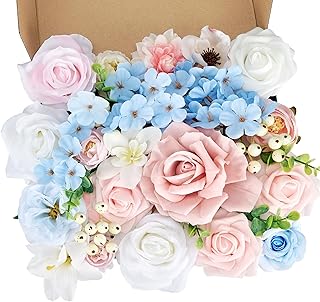Artificial Flowers, Fake Flowers for DIY English Pastel Flower Box Weddi...
