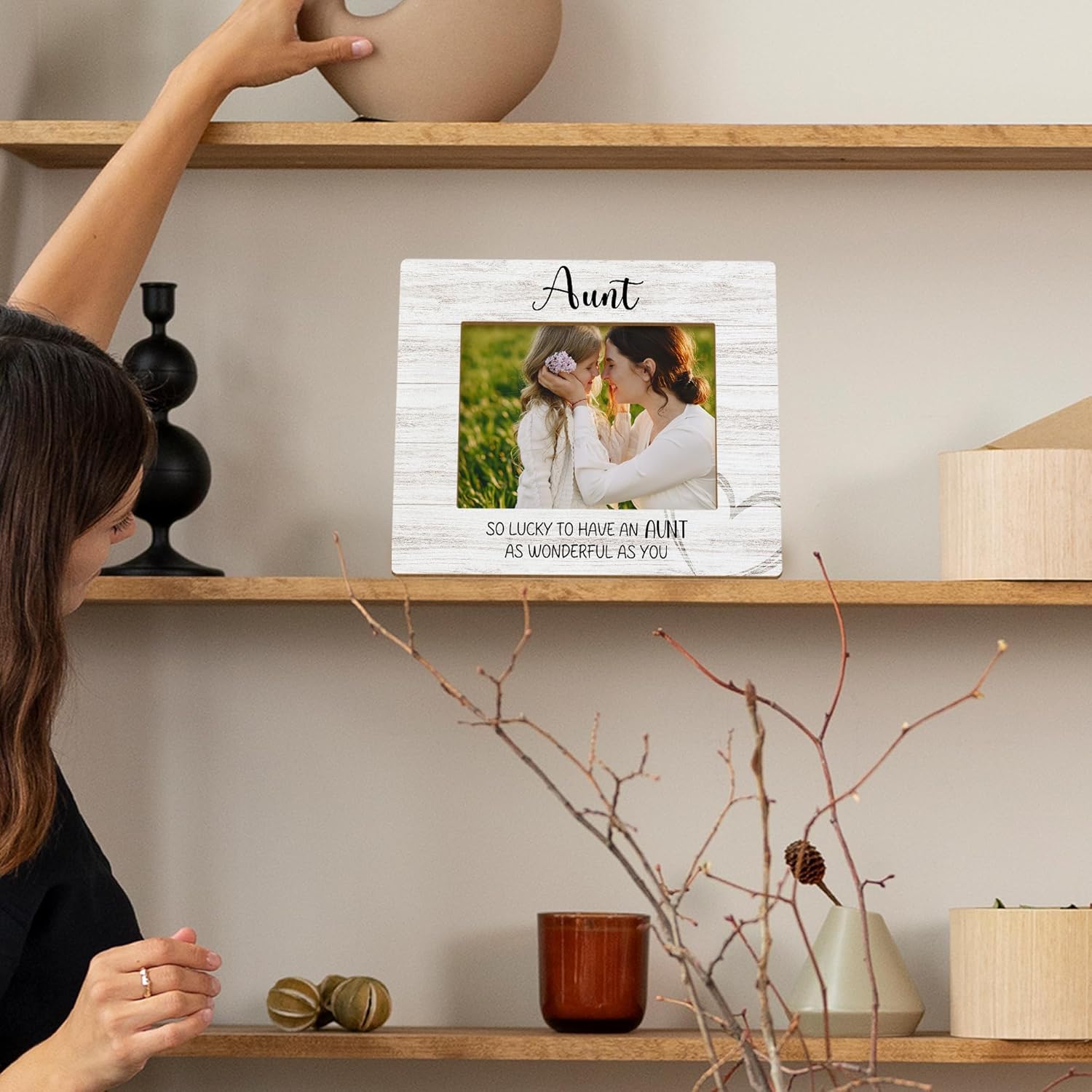 Aunt Picture Frame - Mother's Day & Christmas Gifts for Aunt from Nephew/Niece - Best Auntie Gifts - 5x7 Photo Frame - Image 5