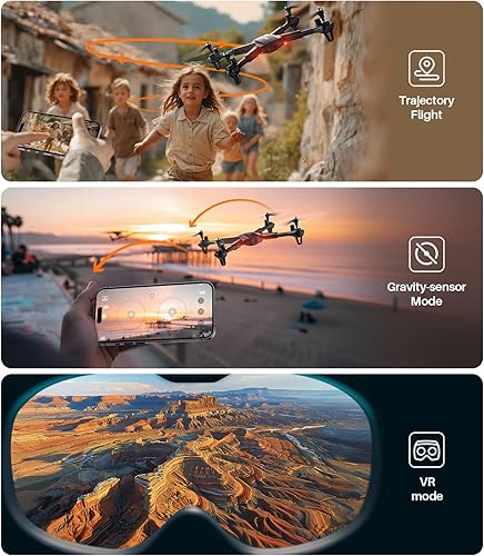 Miniatura 6 de Dron plegable para adultos con cámara FPV de 1080P, cuadricóptero SYMA RC para niños principiantes con modo sin cabeza, retención de altitud, giro y