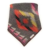RUTH&BOAZ Wool Blend Ethnic Inca Pattern Snap On Dog Bandanas (T-Grey,S)