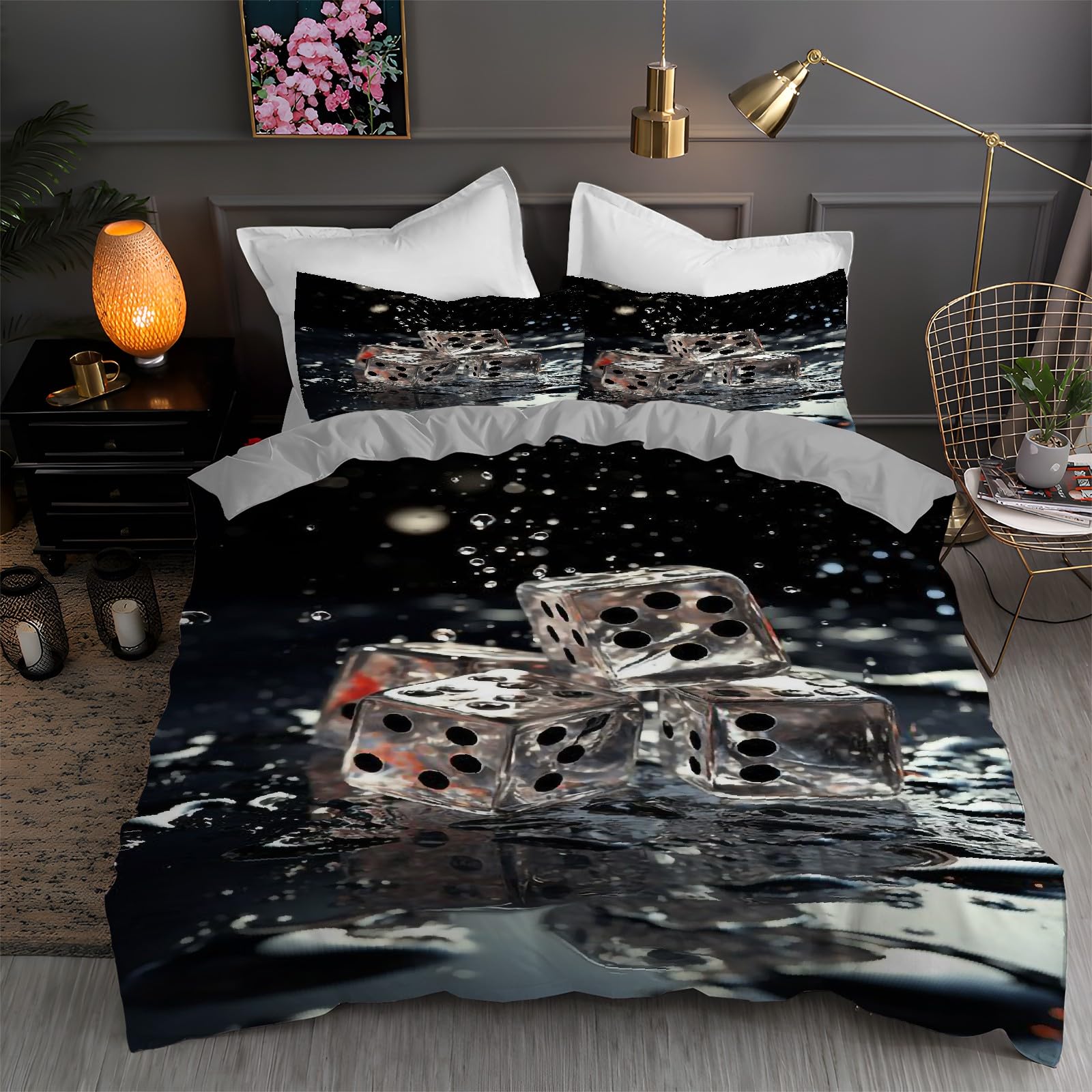 Housse de couette 200x200 anti-glisse et facile à changer avec ses 2 taies