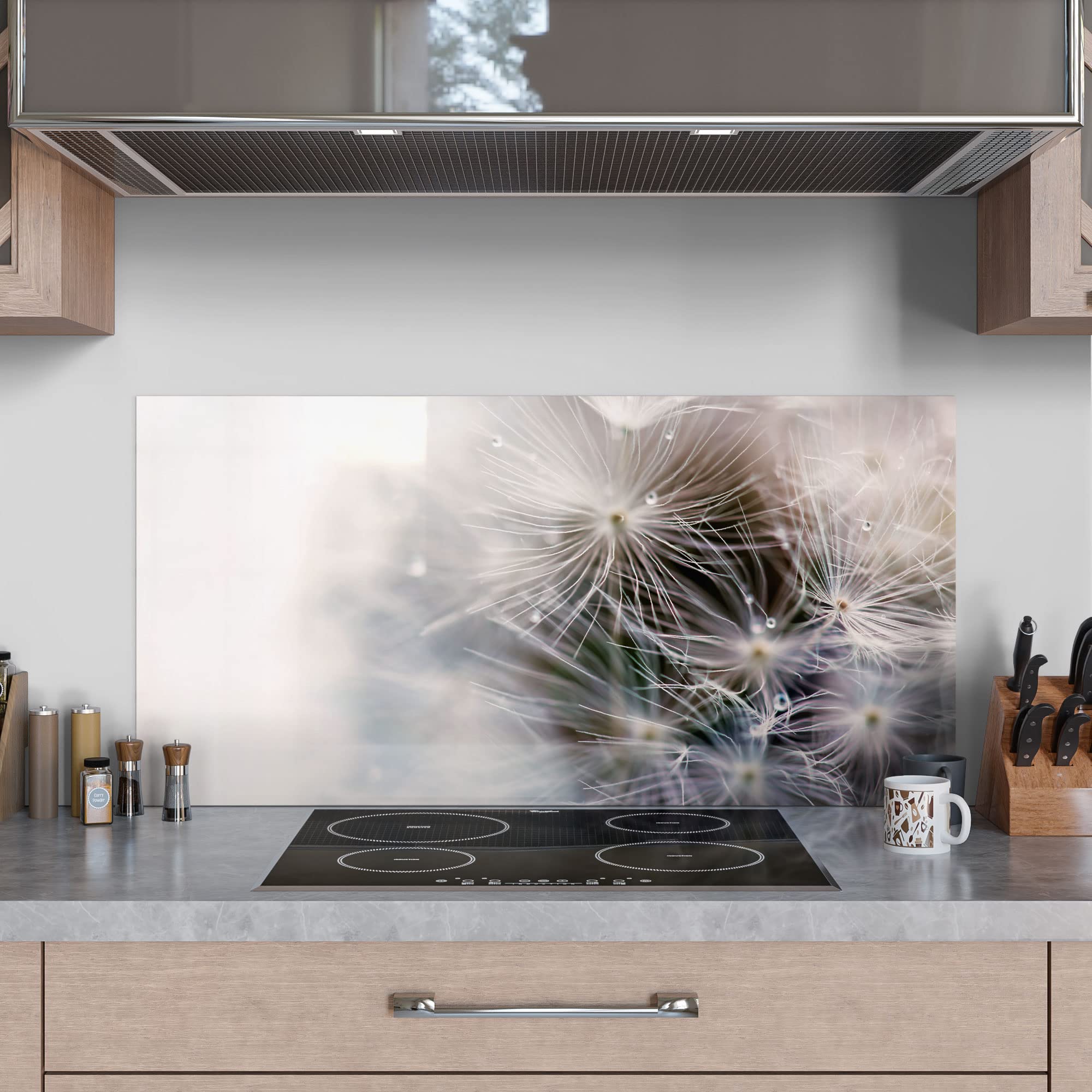 Pannello Posteriore In Vetro Per Cucina DEQORI – Motivo Sfondo Verde Sazio, Dimensioni 100x50 Cm, Paraspruzzi Per Fornello O Lavabo, Vetro Di Sicurezza 4 Mm, Effetto 3D - 4