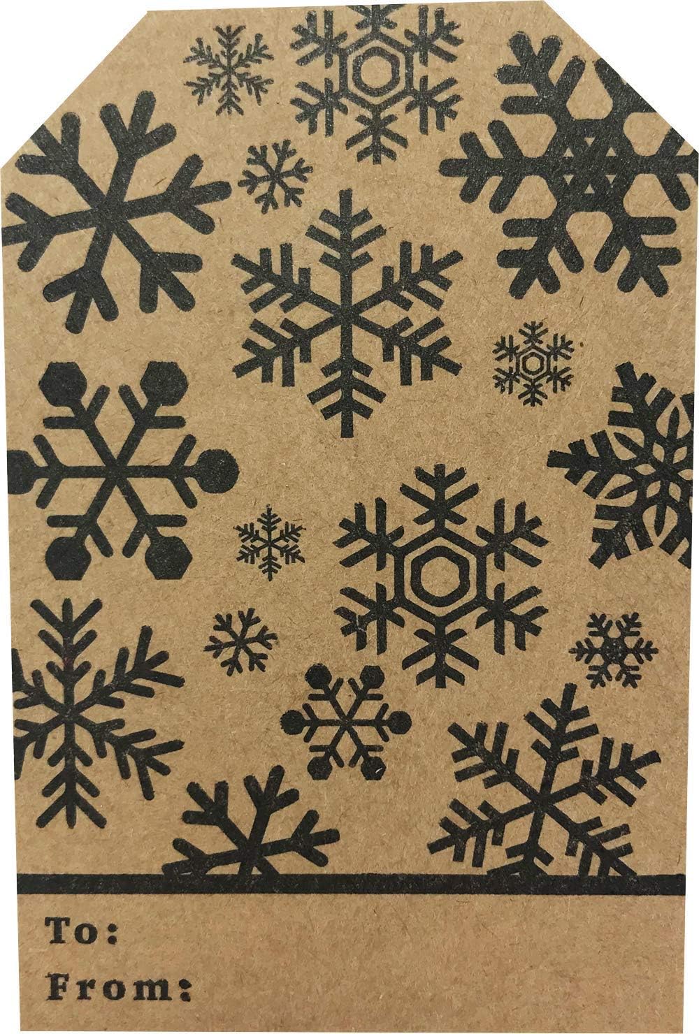 Natural Kraft Gift Tags Holiday Present Stickers 4 Different Designs 2 x 3 Inch 100 Total Labels : Health & Household