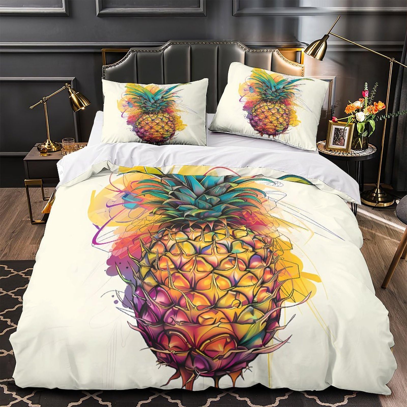 Housse de couette brochet 220x240 cm lit King en microfibre douce