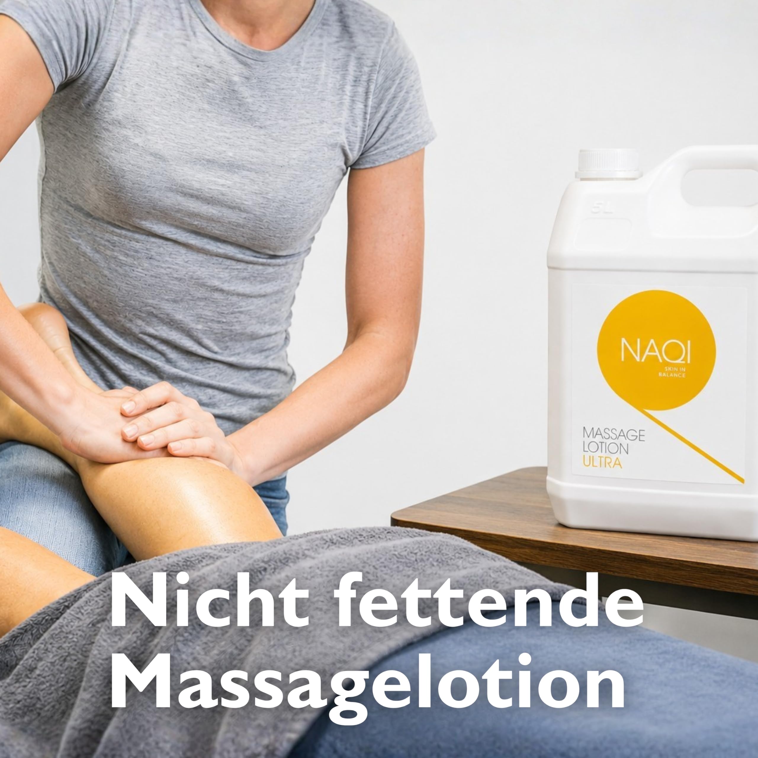 NAQI Ultra Massage Lotion, Deep Tissue Massage Therapy, Long-Lasting and Hypoallergenic, for Professional and Personal Use, Paraben-Free, Dermatologically Tested, 5 litres
