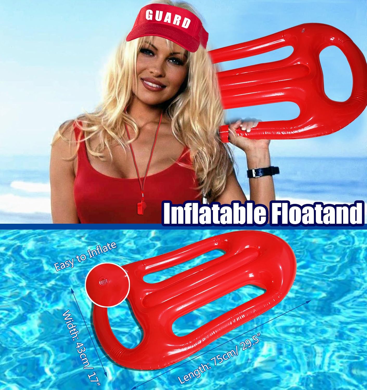 7 Pcs Guard Costume Set for Women Men Fanny Pack Sunglasses Whistle Lifeguard Accessories for Cosplay Party Dress Up - Image 7