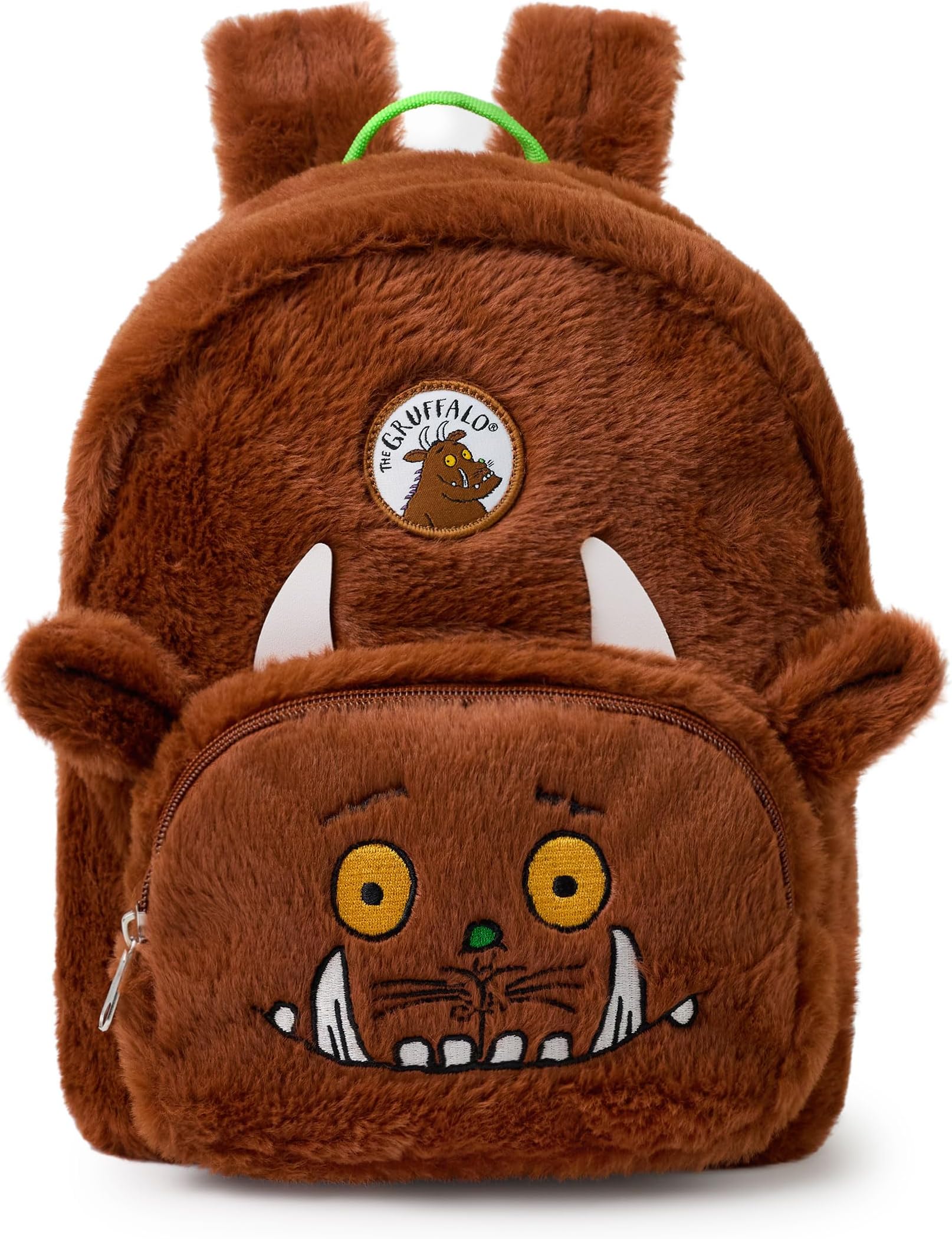 The Gruffalo Kids Mini Furry Backpack | Girls & Boys Brown Fluffy Rucksack with Adjustable Straps | Children’s Novelty Face Bag with 3D Ears and Horns | Story Book Series Merchandise Gift