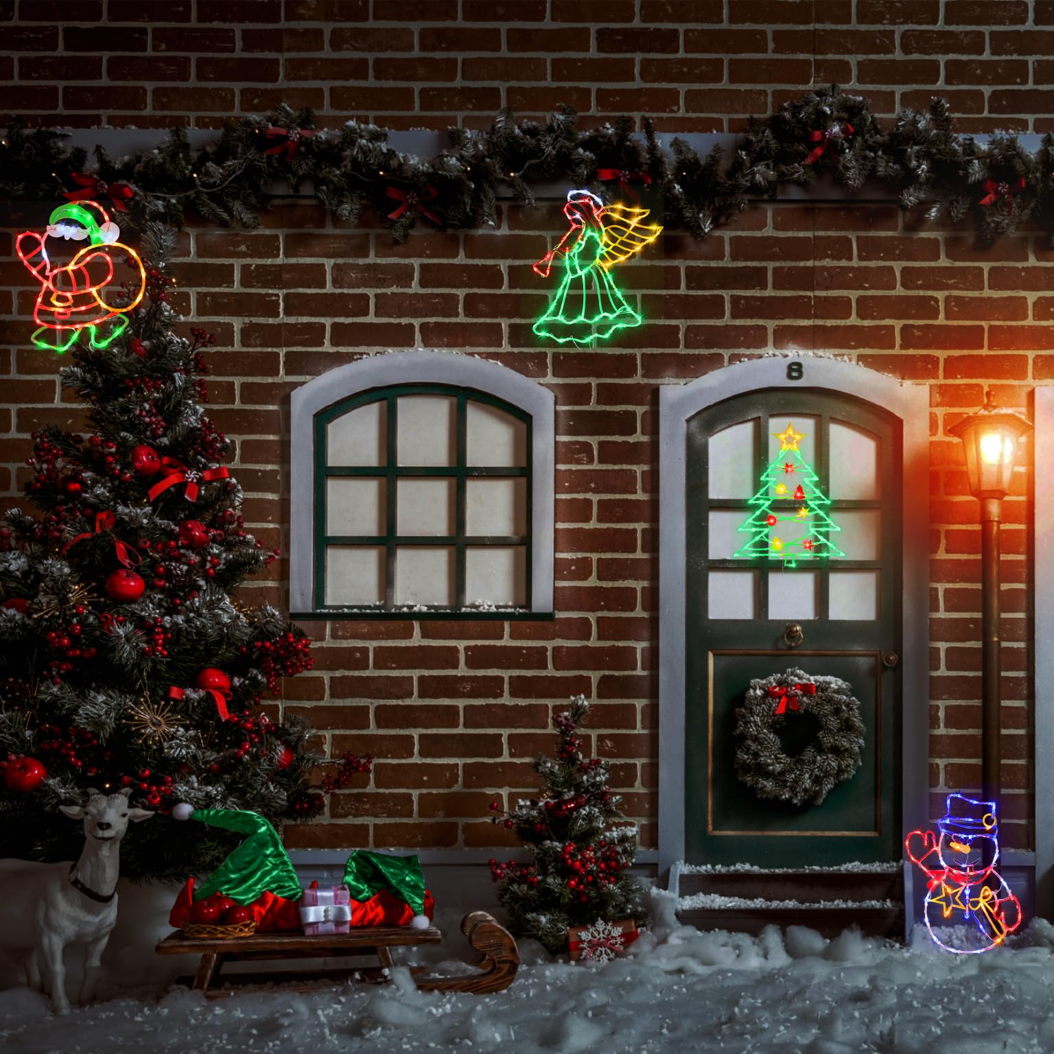 TRWYMZ Christmas Window Silhouettes Lights - Image 4