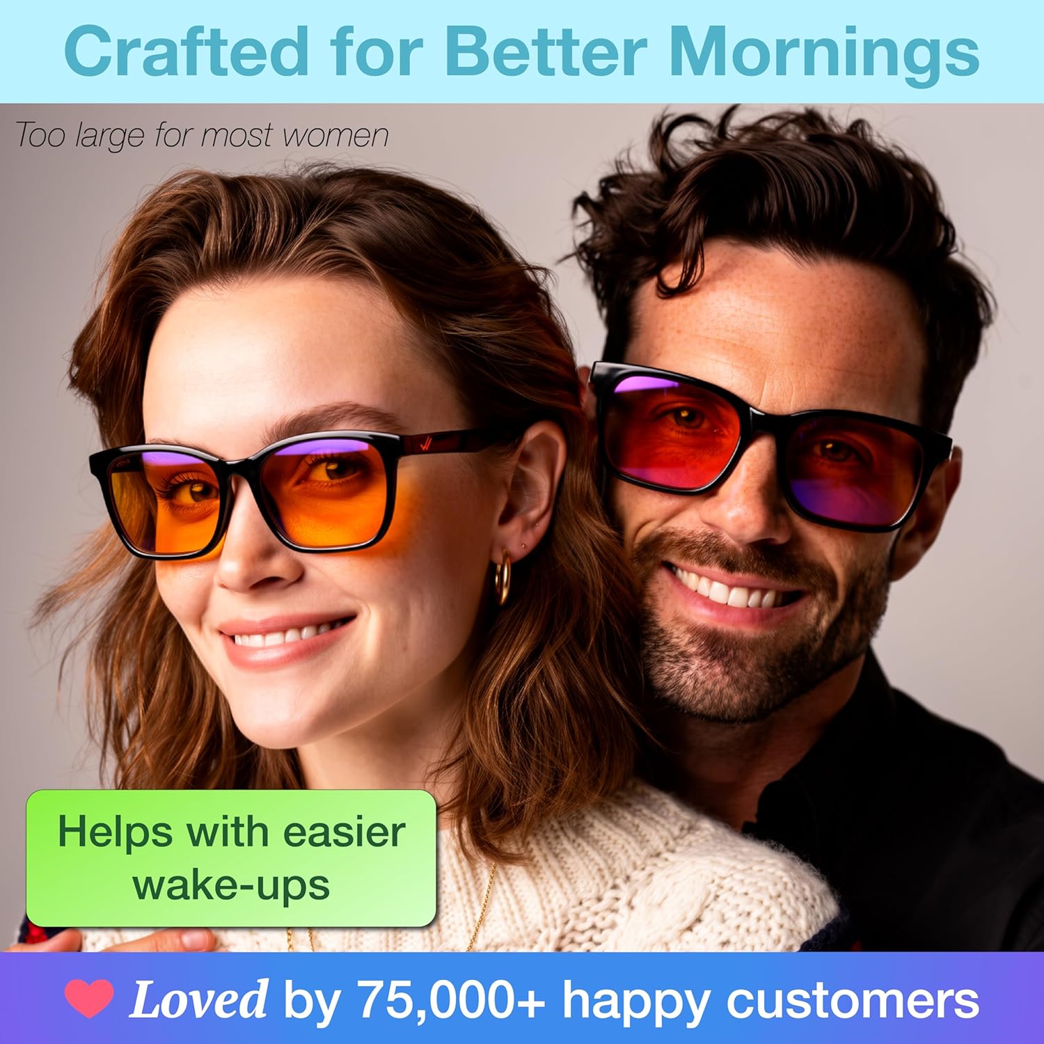 XL Orange Blue Light Blocking Glasses for Better Sleep - 99.5% Premium Acetate Computer Migraine Glasses for Men - Amber Tint Gaming Glasses - TV Blue Light Blockers Gamer Glasses for Eye Strain - Image 5