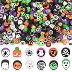 300Pcs Fall Leaf Pumpkin Polymer Clay Beads for Jewelry Making | Premium Clay, 1cm Mini Size, Autumn Thanksgiving Spacer Beads, Bracelet Necklace Earrings Jewelry Making DIY Crafts Supplies