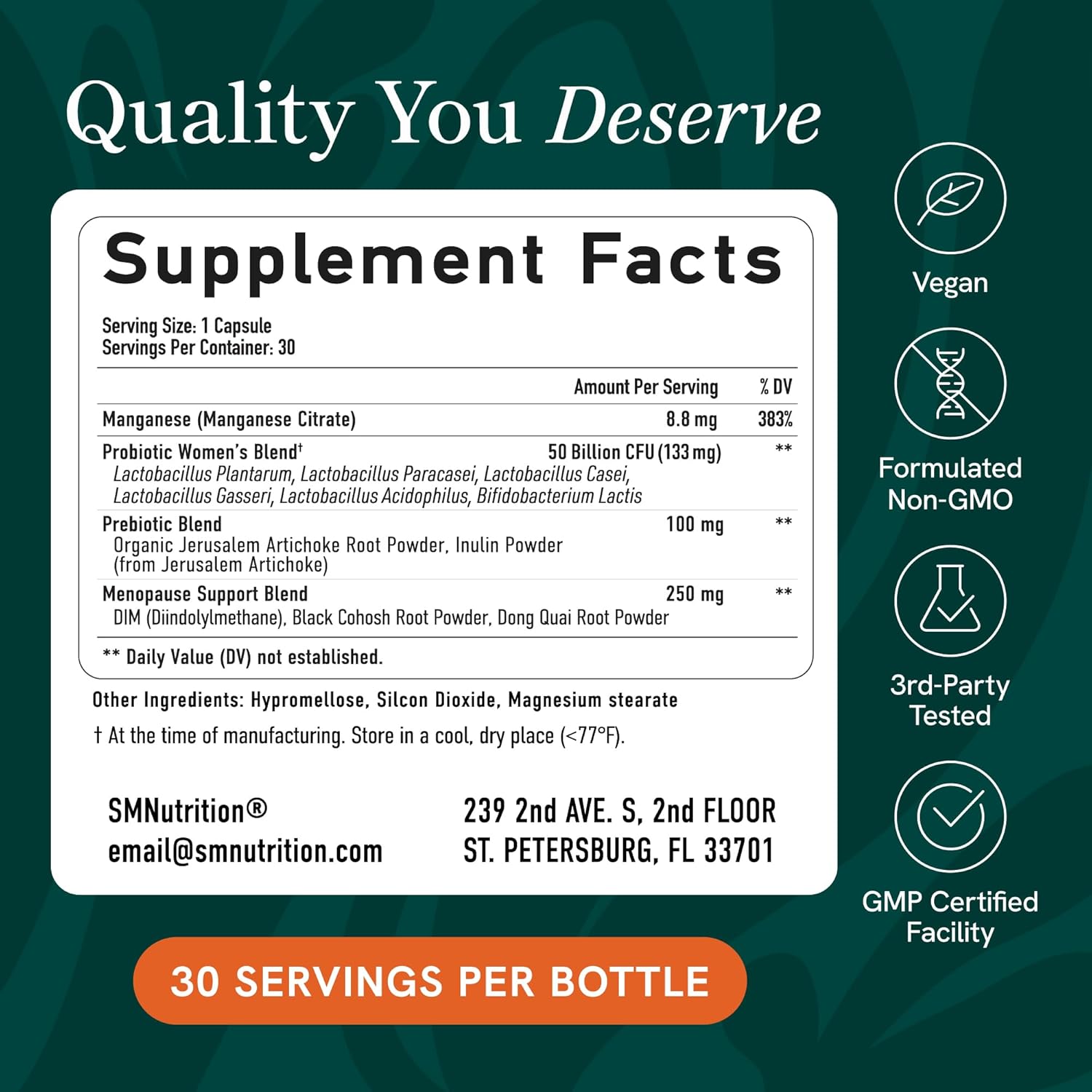 Probiotics for Women | 50 Billion CFU for Vaginal, pH Balance & Digestive Health Support | Female Probiotics with Prebiotics & Hormone Balance Blend | Shelf Stable | Vegan, Gluten-Free | 30 Ct - Image 5