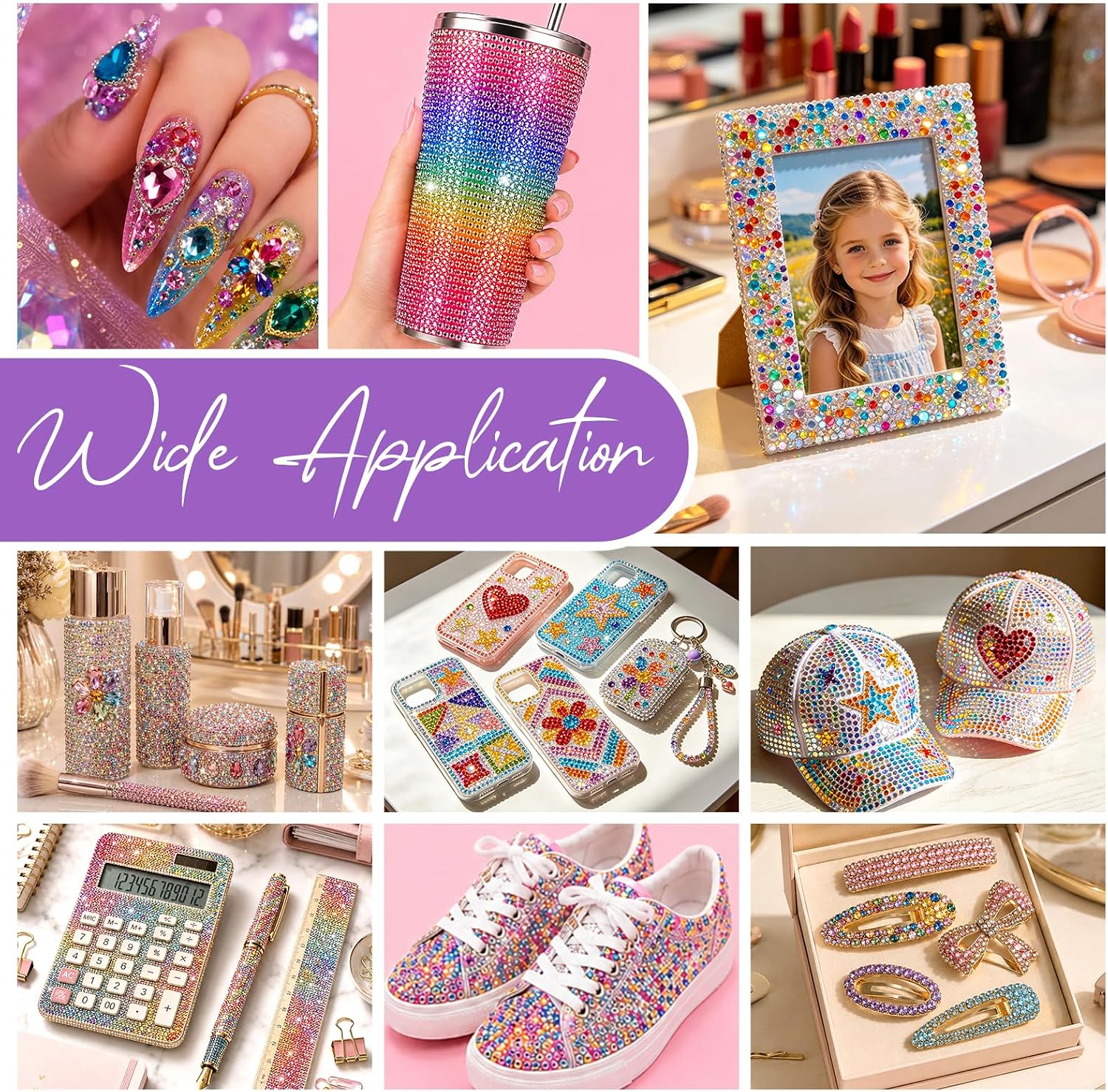 50000Pcs Jelly Rhinestones for Bedazzling,3mm Multicolor and 2-6mm Flatback Nail Gems, Bedazzling Kit with 4Pcs 10ml B7000 Jewelry Glue and Tools for Bedazzled Thing Diamond Art Book Crafting Nail Art