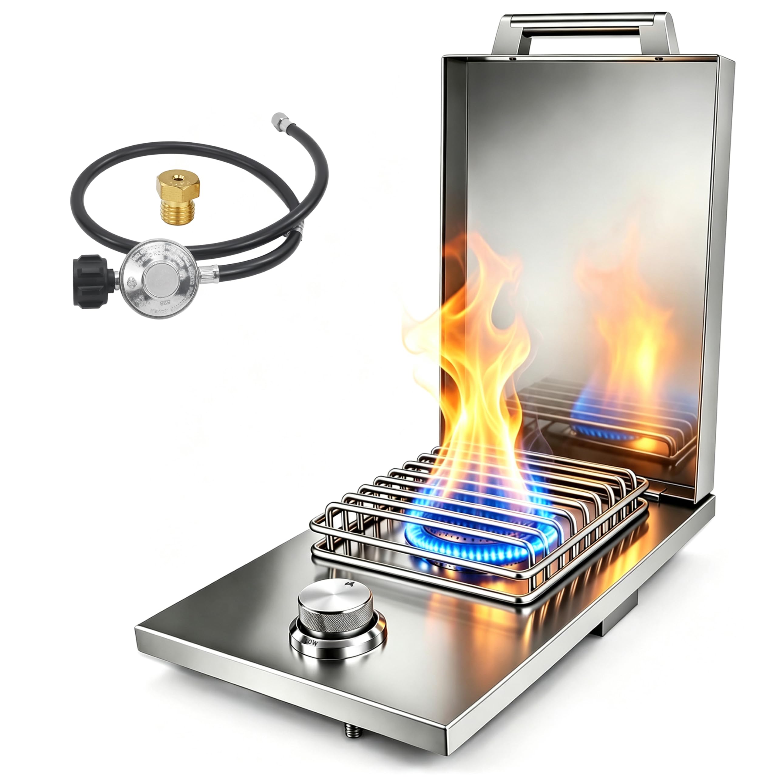 Built In Single Side Burner for Outdoor Kitchen, Propane &amp; Natural Gas