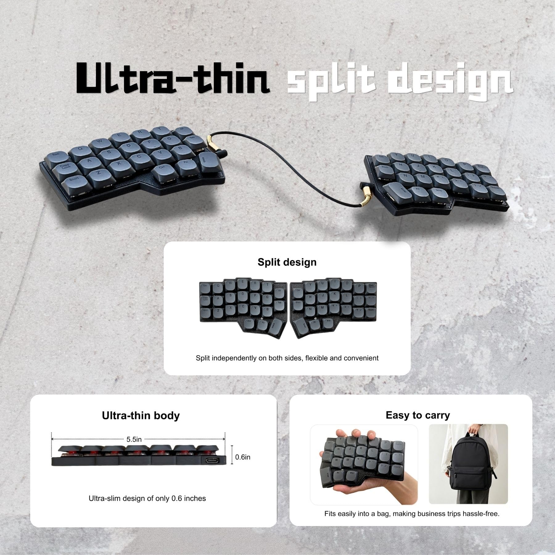 Amazon | SZRKBD Choc Corne V4.1 薄型スプリット人間工学メカニカル