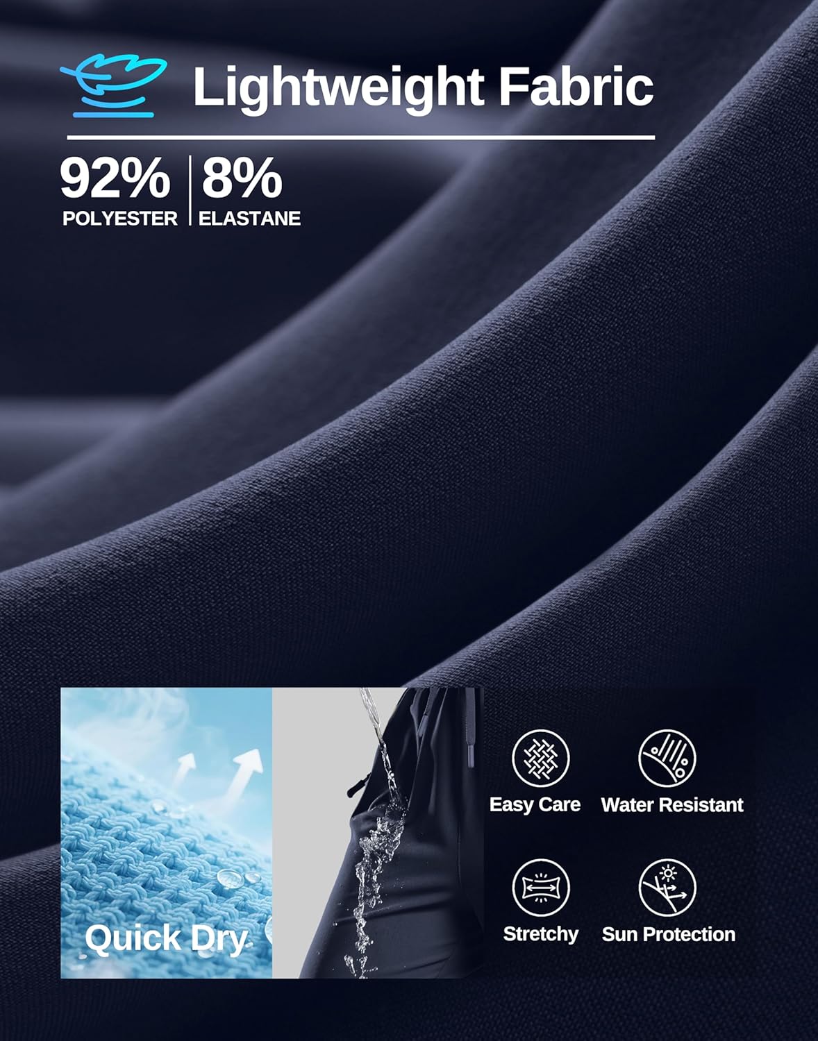 G Gradual Women's Hiking Shorts 2 Zipper Pockets Quick Dry Lightweigh 9" Bermuda Cargo Shorts Water Resistant Athletic Golf - Image 6