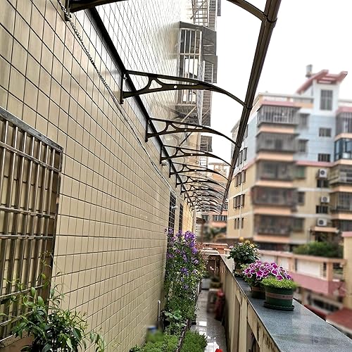 Miniatura 2 de Toldo para ventana de patio o puerta delantera, toldo de jardín o porche trasero, toldo de jardín para ventana curvada, cubierta de policarbonato