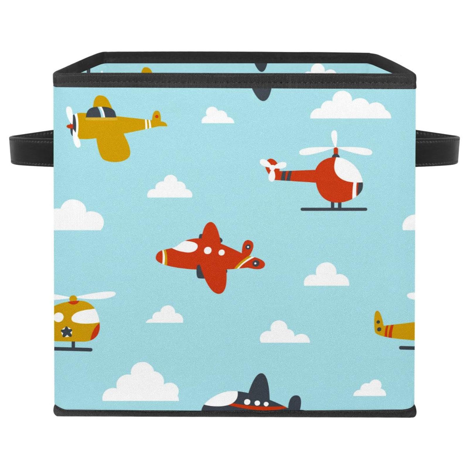 Boîte de rangement pliable pour chambre d'enfant motif hélicoptère