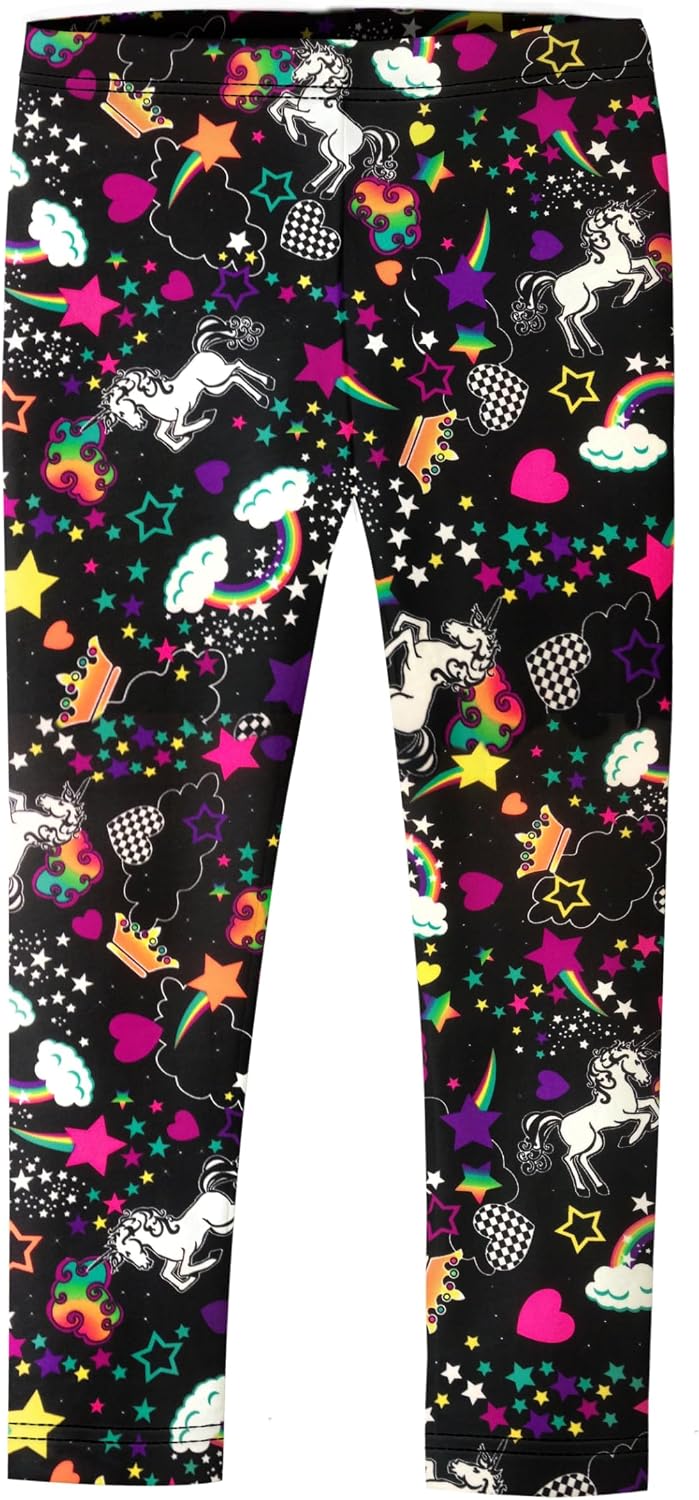 City Threads Girls Leggings Metallic Mermaid Print Shiny Colorful Fun Ankle Length for Style Fashion Parties Pop of Color